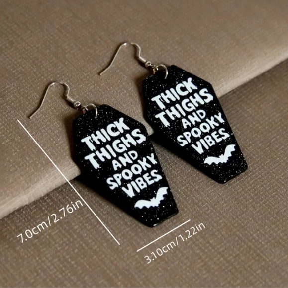 Thick Thighs And Spooky Vibes Earrings - Picture 2 of 2